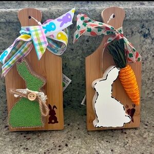 Easter Bunny Cutting Boards with Colorful Ribbons